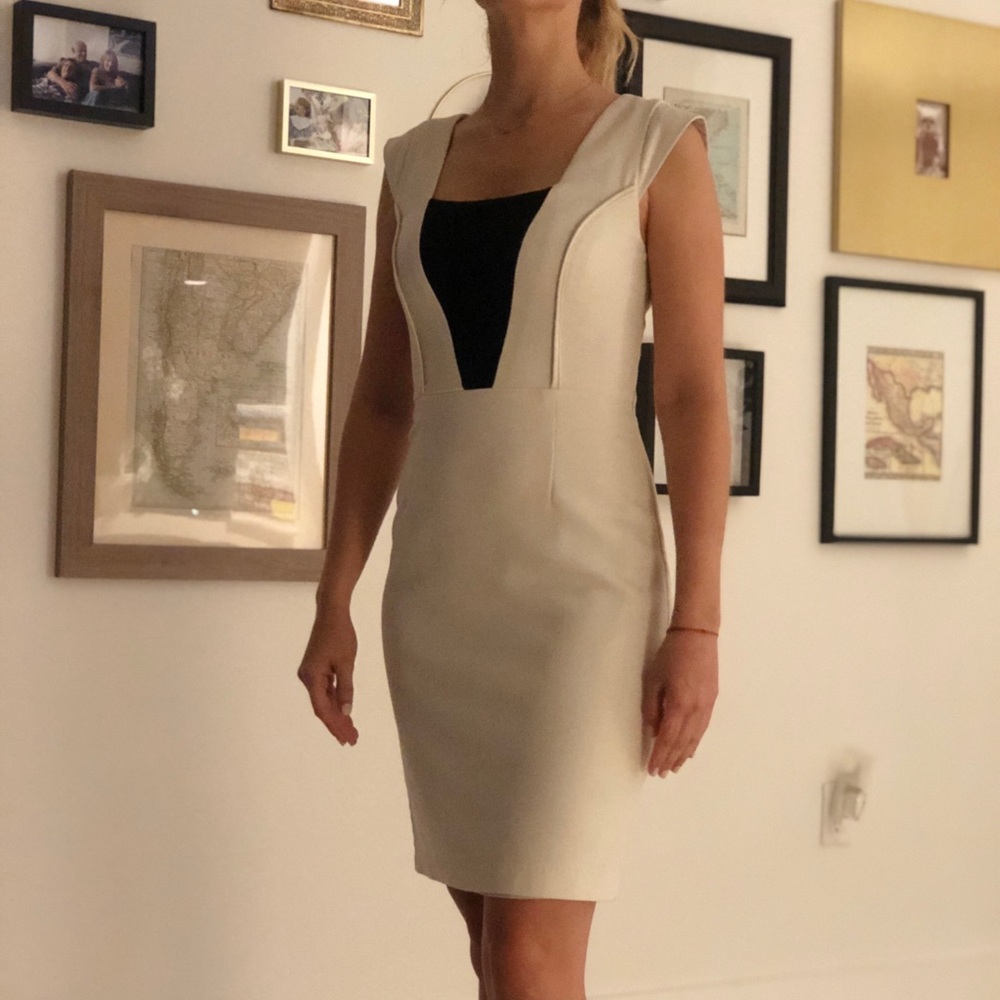 White ivory and black dress